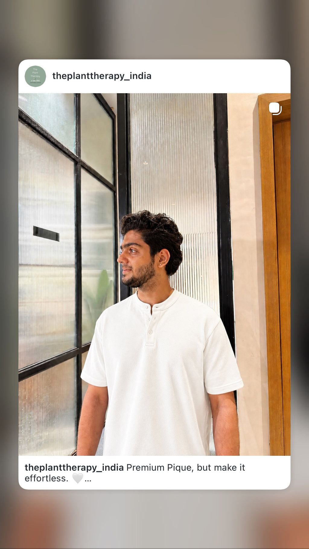 Sustainable Cotton Piqué Mandarin Collar T-Shirt white